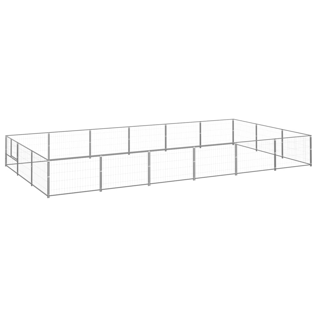 Berkfield Dog Kennel Silver 18 m�__ Steel