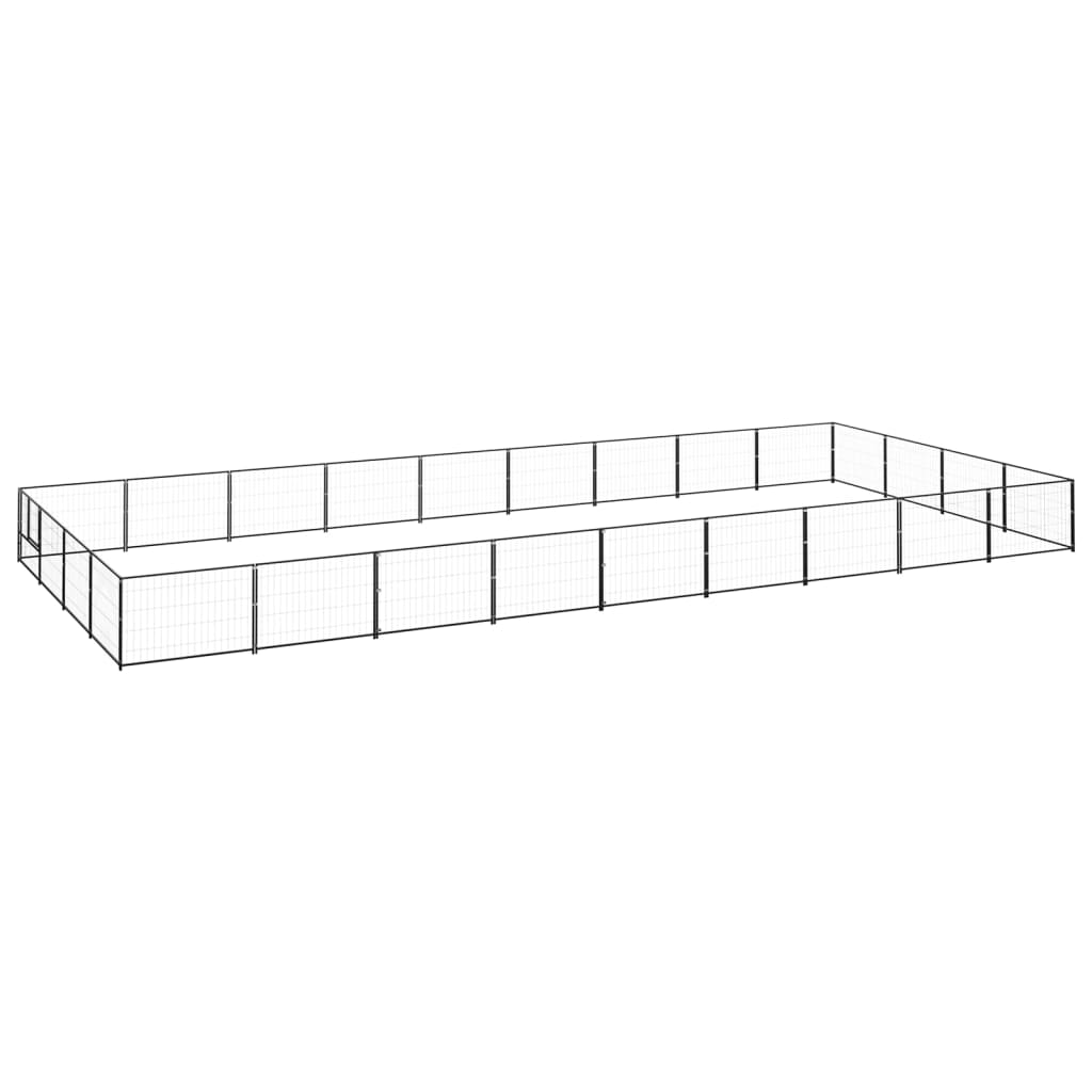 Berkfield Dog Kennel Black 36 m�__ Steel