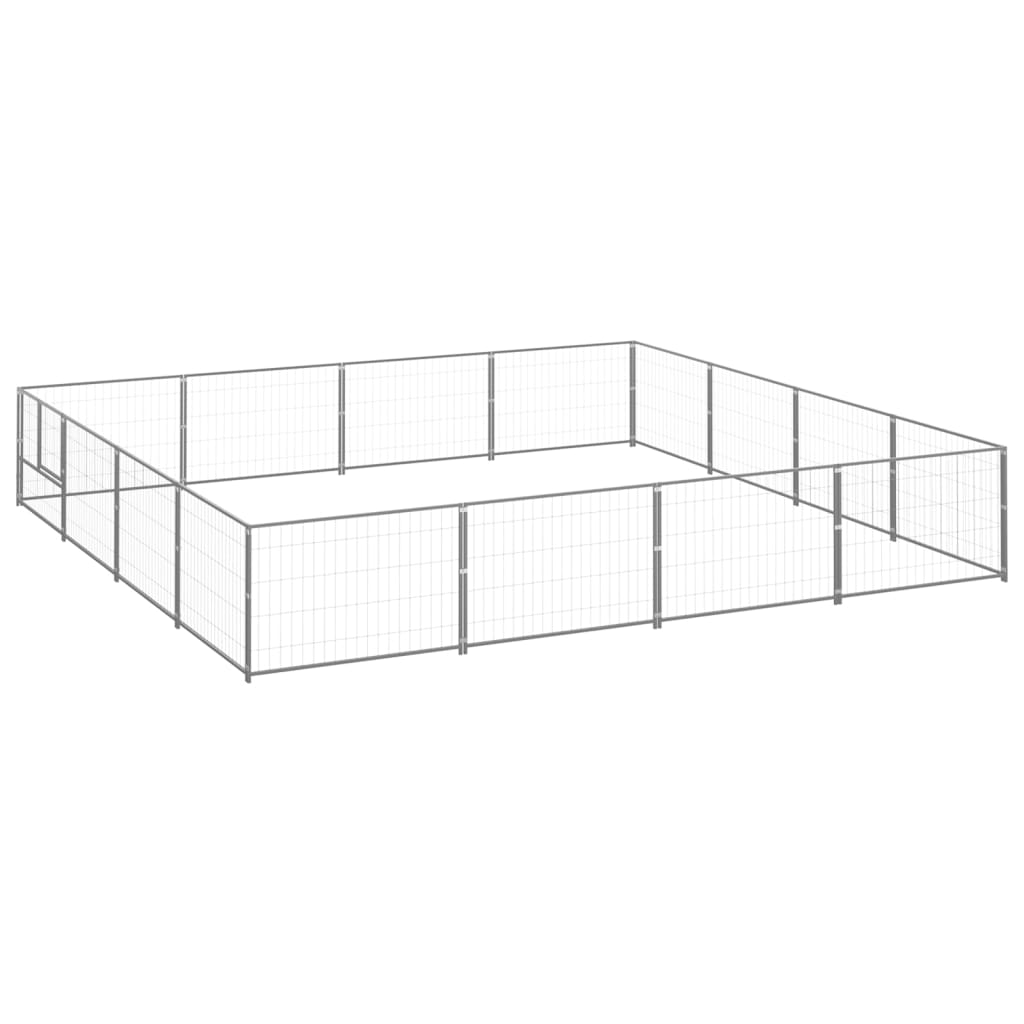 Berkfield Dog Kennel Silver 16 m�__ Steel