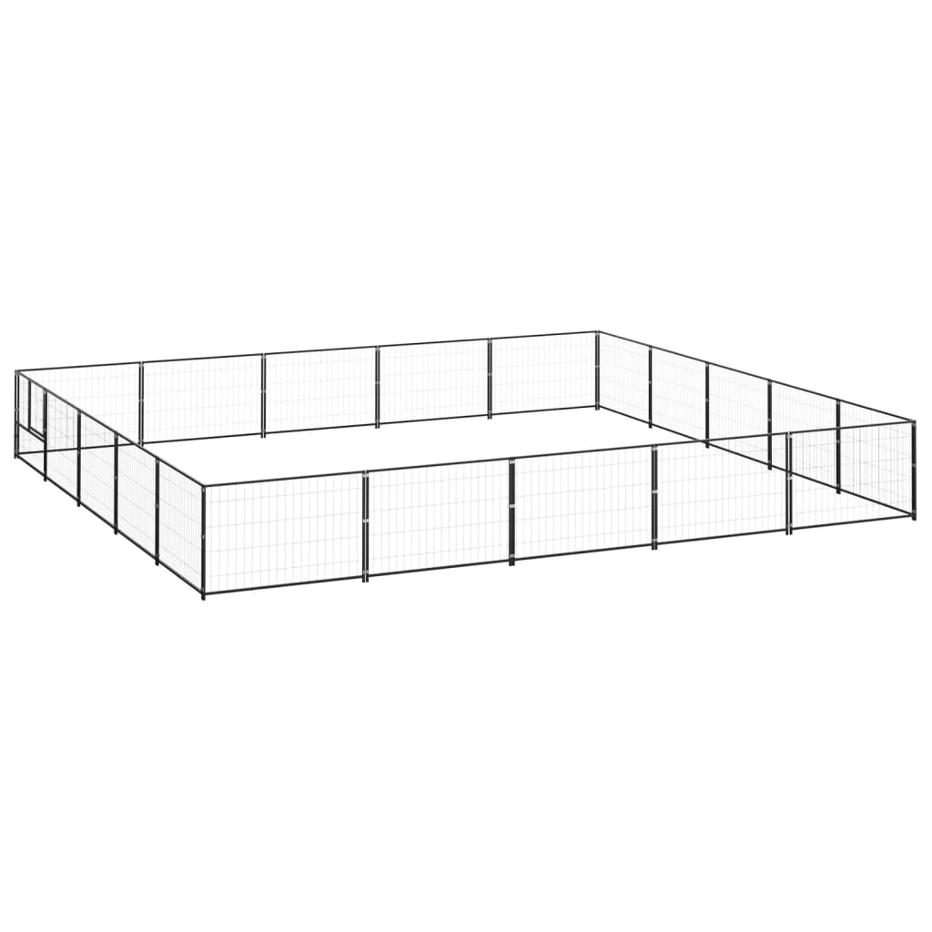 Berkfield Dog Kennel Black 25 m�__ Steel