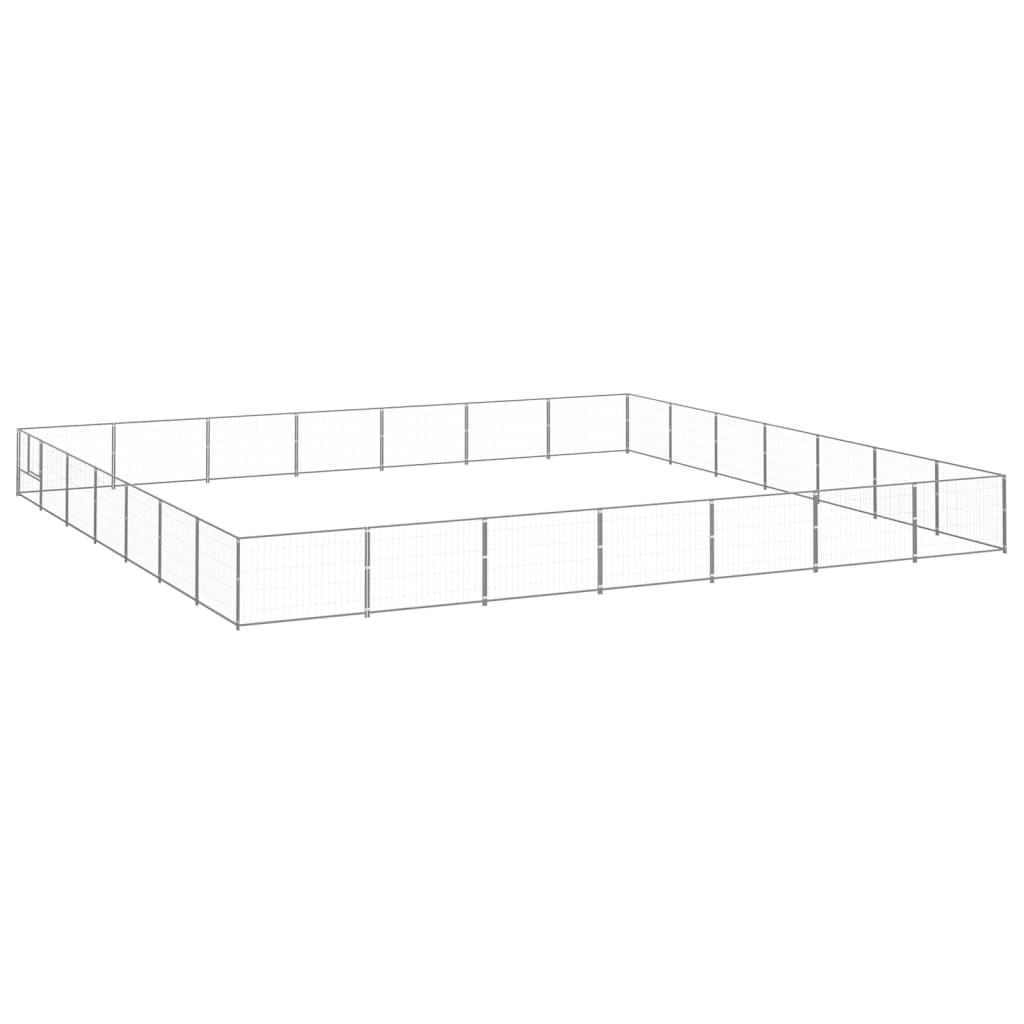 Berkfield Dog Kennel Silver 49 m�__ Steel