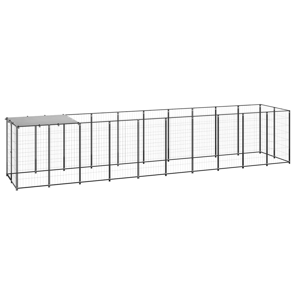 Berkfield Dog Kennel Black 6.05 m�__ Steel