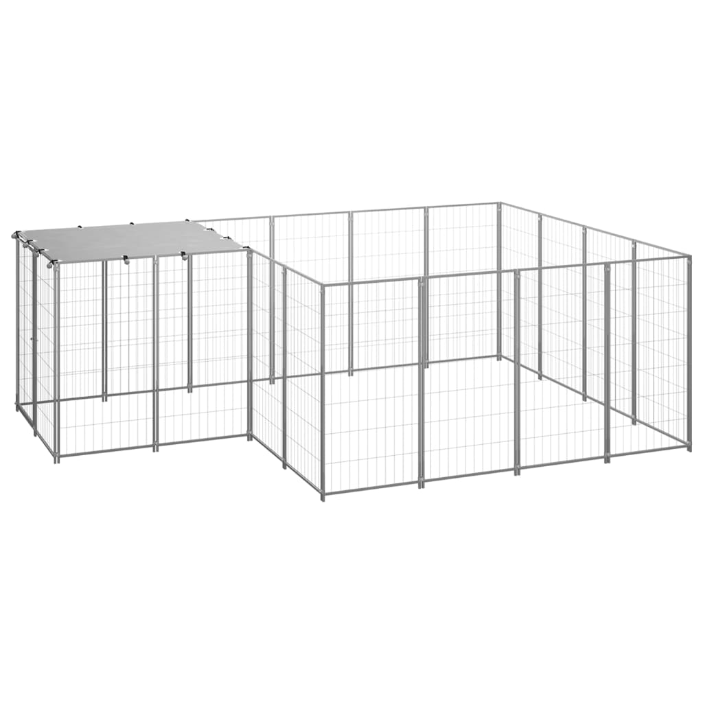 Berkfield Dog Kennel Silver 6.05 m�__ Steel