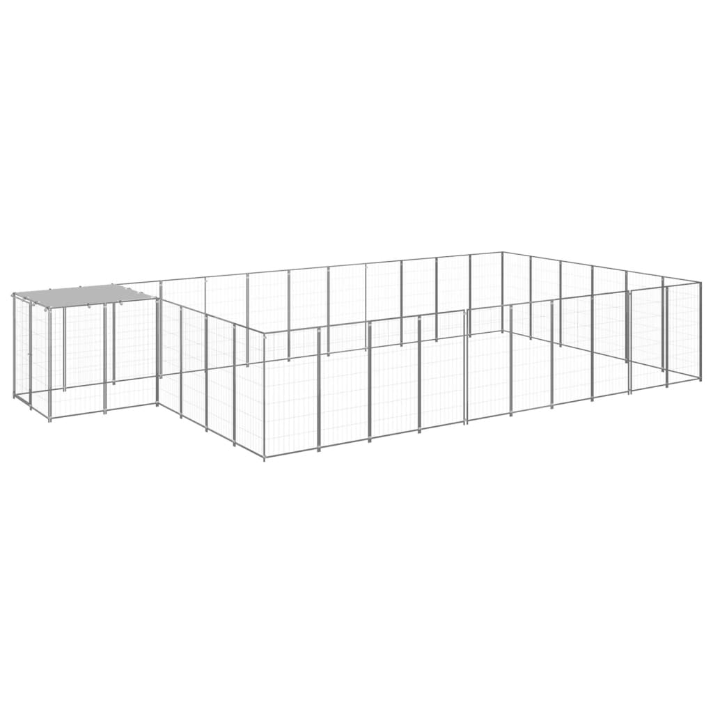 Berkfield Dog Kennel Silver 19.36 m�__ Steel