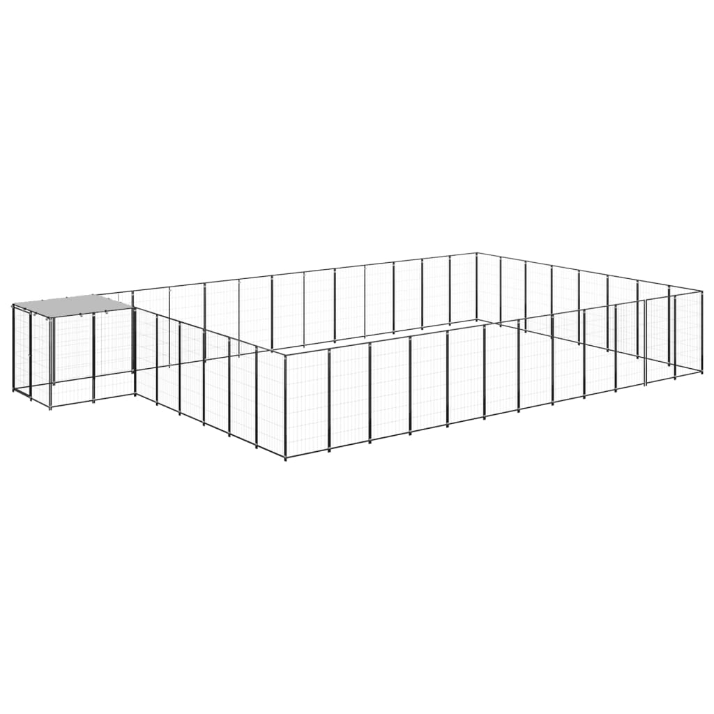 Berkfield Dog Kennel Black 30.25 må_ Steel