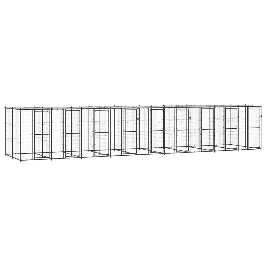 Berkfield Outdoor Dog Kennel Steel with Roof 21.78 m�__