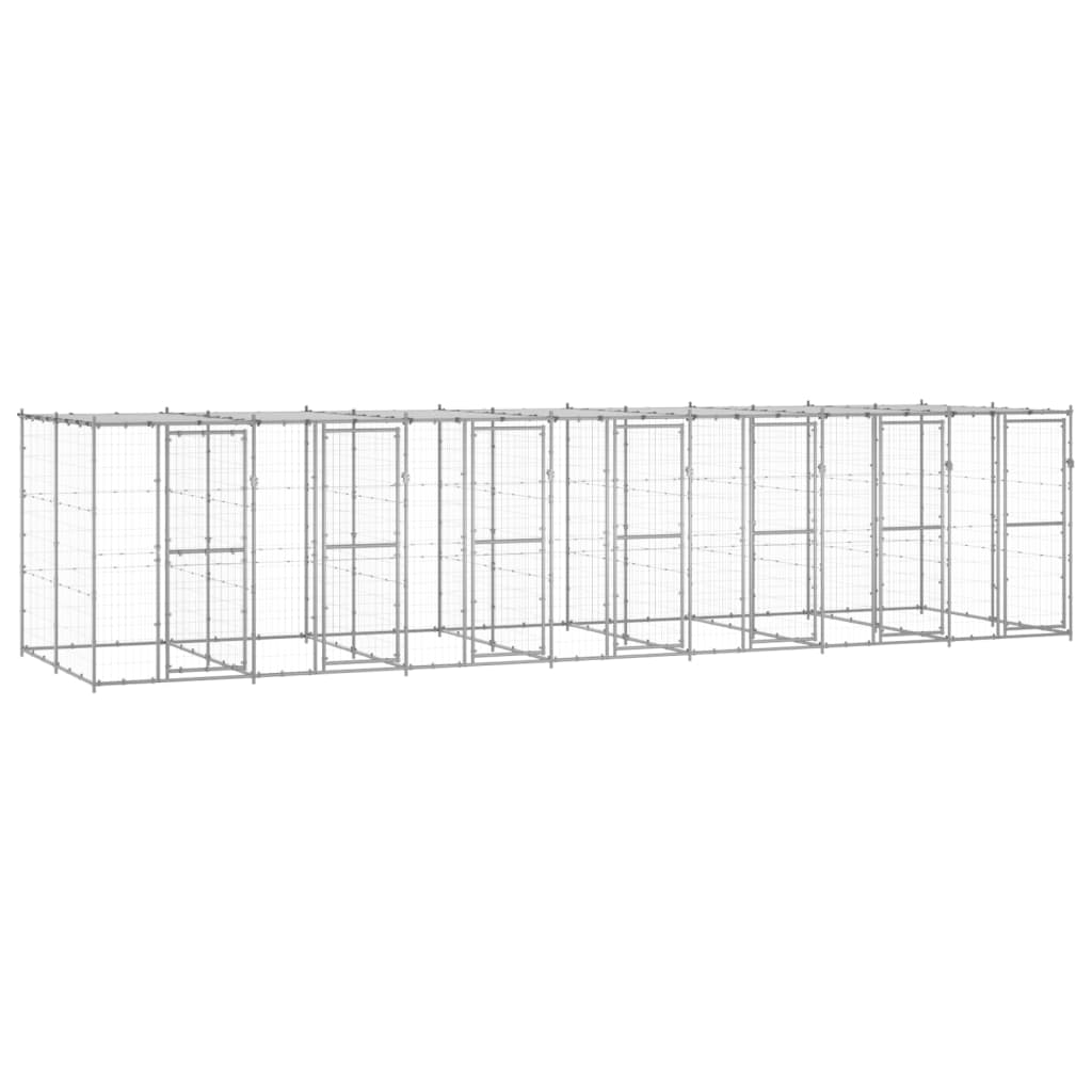 Berkfield Outdoor Dog Kennel Galvanised Steel with Roof 16.94 m�__