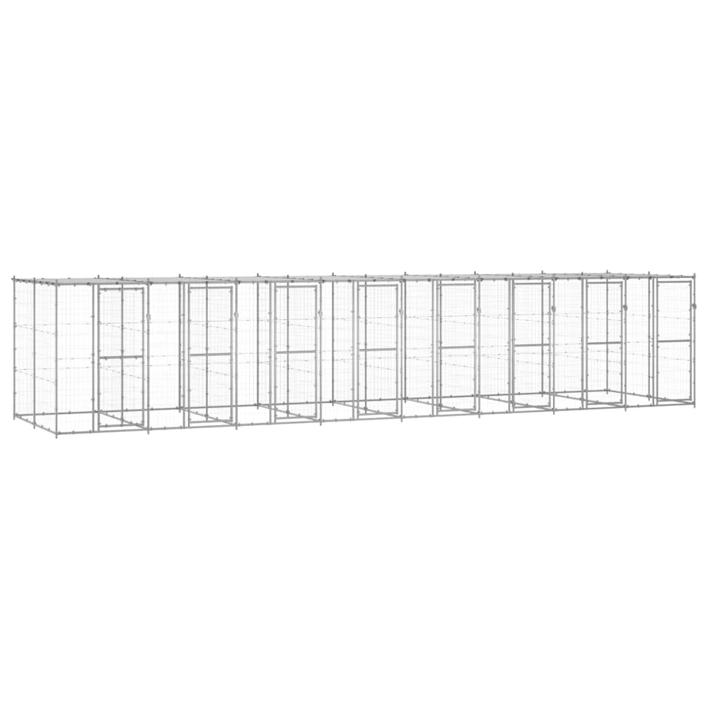 Berkfield Outdoor Dog Kennel Galvanised Steel with Roof 19.36 m�__
