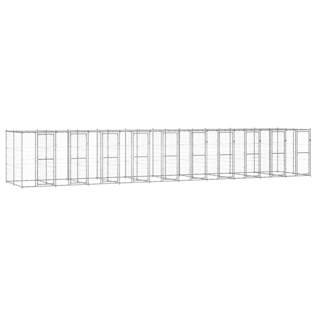 Berkfield Outdoor Dog Kennel Galvanised Steel with Roof 24.2 må_