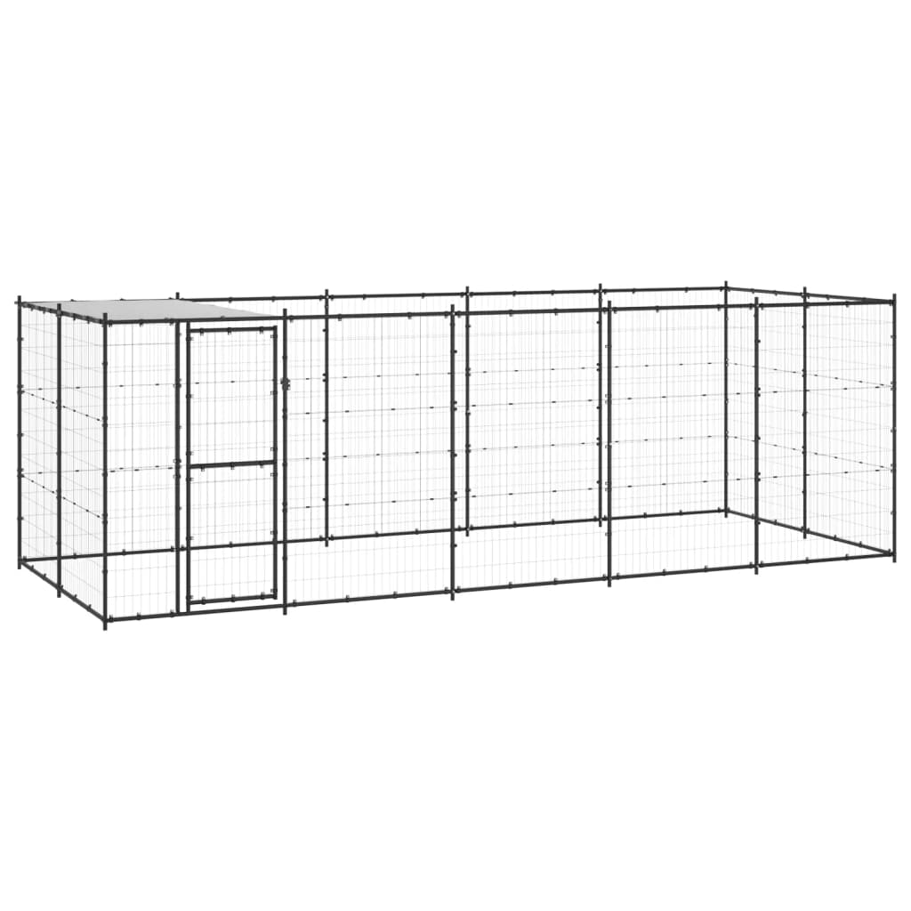 Berkfield Outdoor Dog Kennel Steel with Roof 12.1 m�__