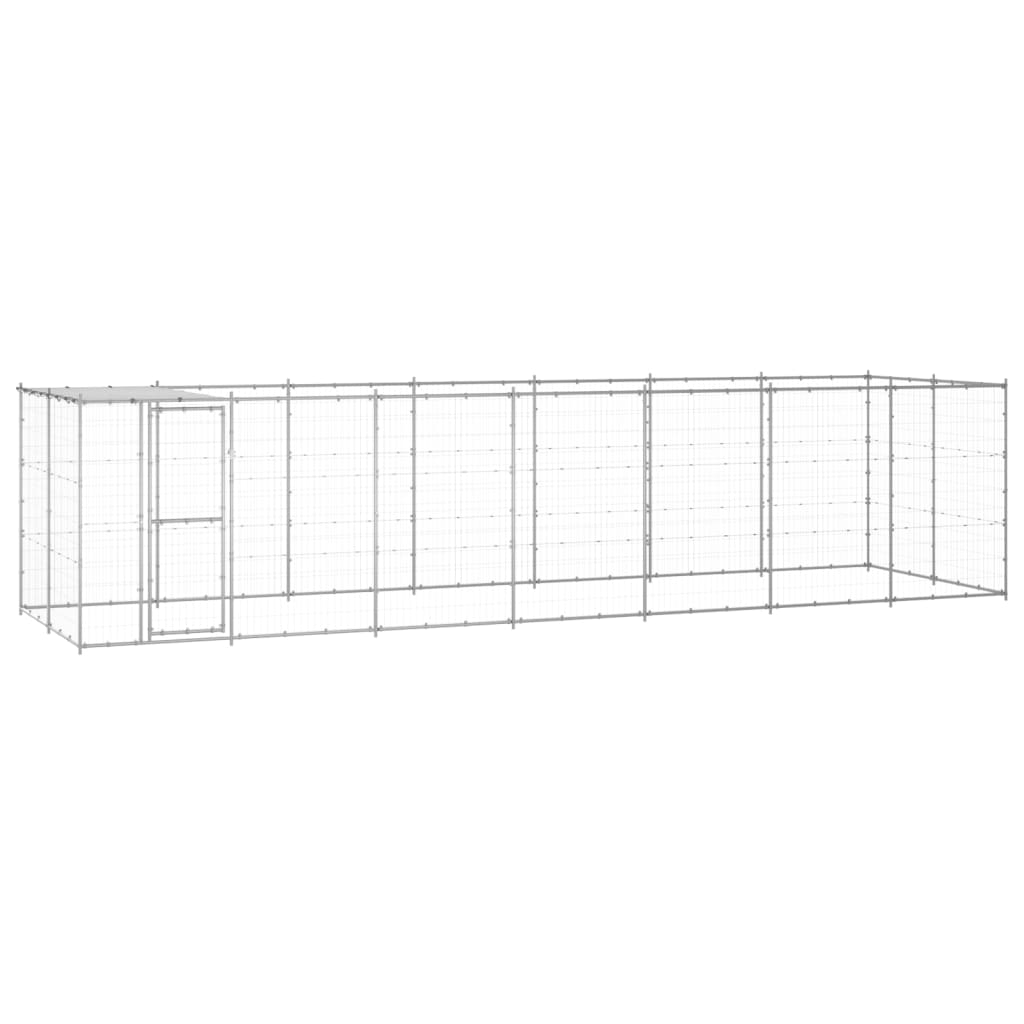Berkfield Outdoor Dog Kennel Galvanised Steel with Roof 16.94 m�__