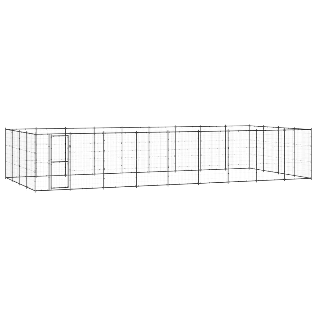 Berkfield Outdoor Dog Kennel Steel 43.56 m�__