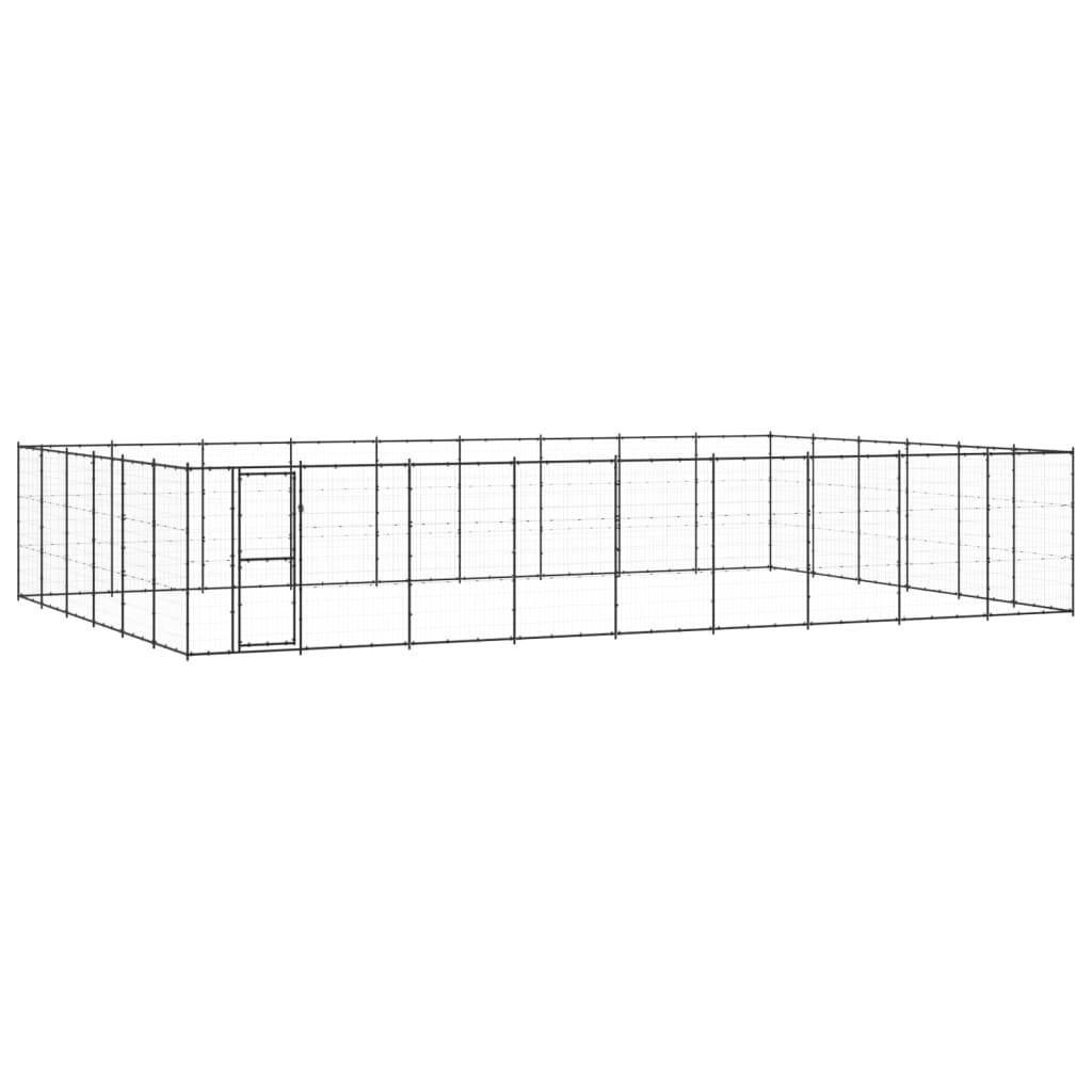 Berkfield Outdoor Dog Kennel Steel 65.34 m�__