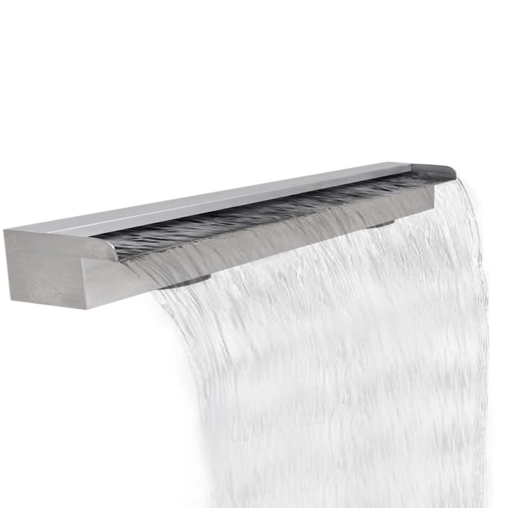 Berkfield Rectangular Waterfall Pool Fountain Stainless Steel 110 cm