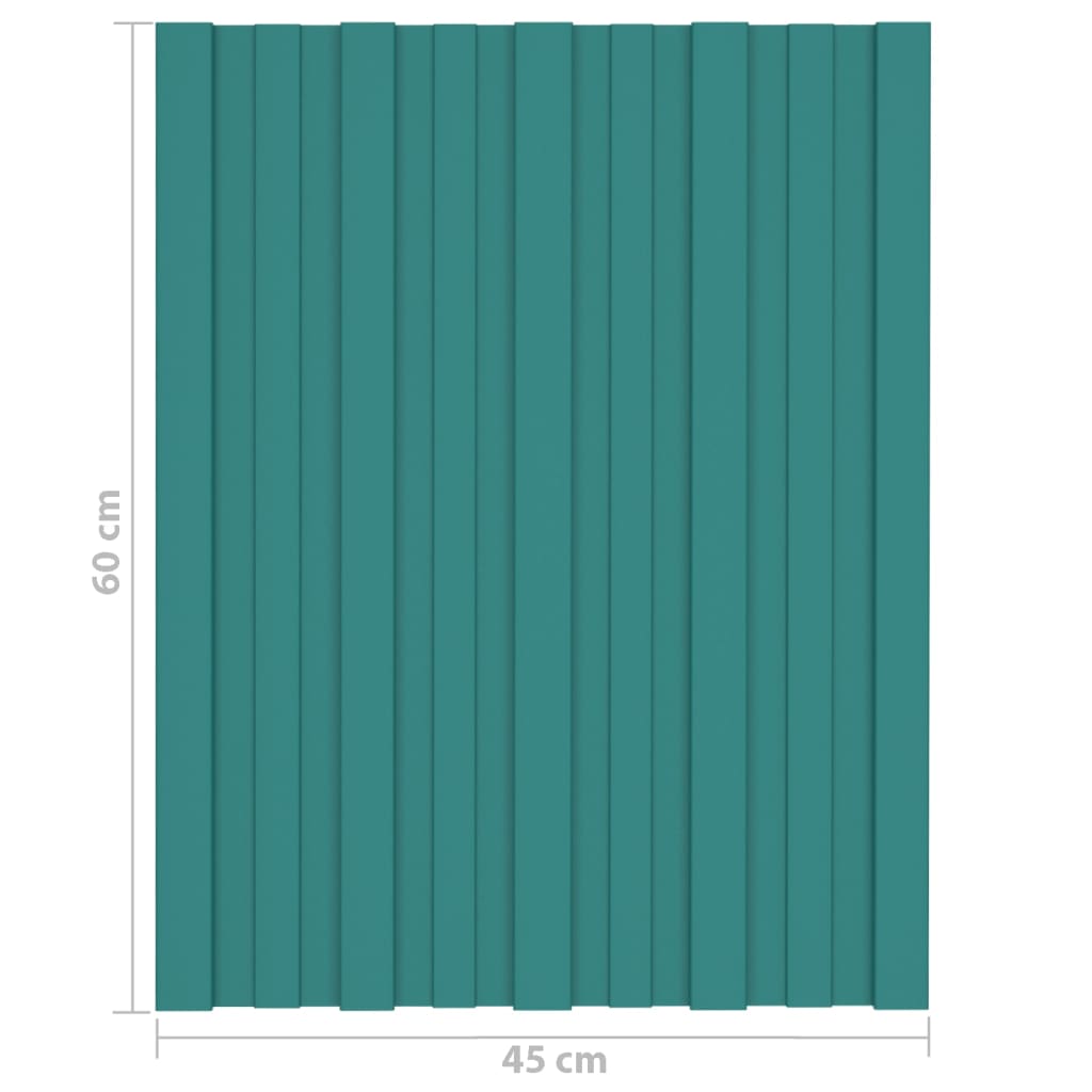 Berkfield Roof Panels 36 pcs Galvanised Steel Green 60x45 cm