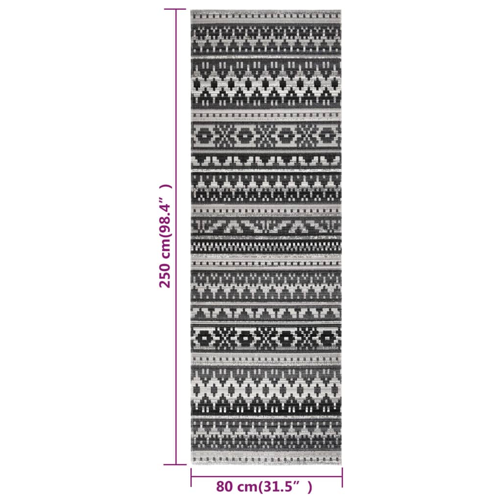Berkfield Outdoor Rug Flatweave 80x250 cm Dark Gery