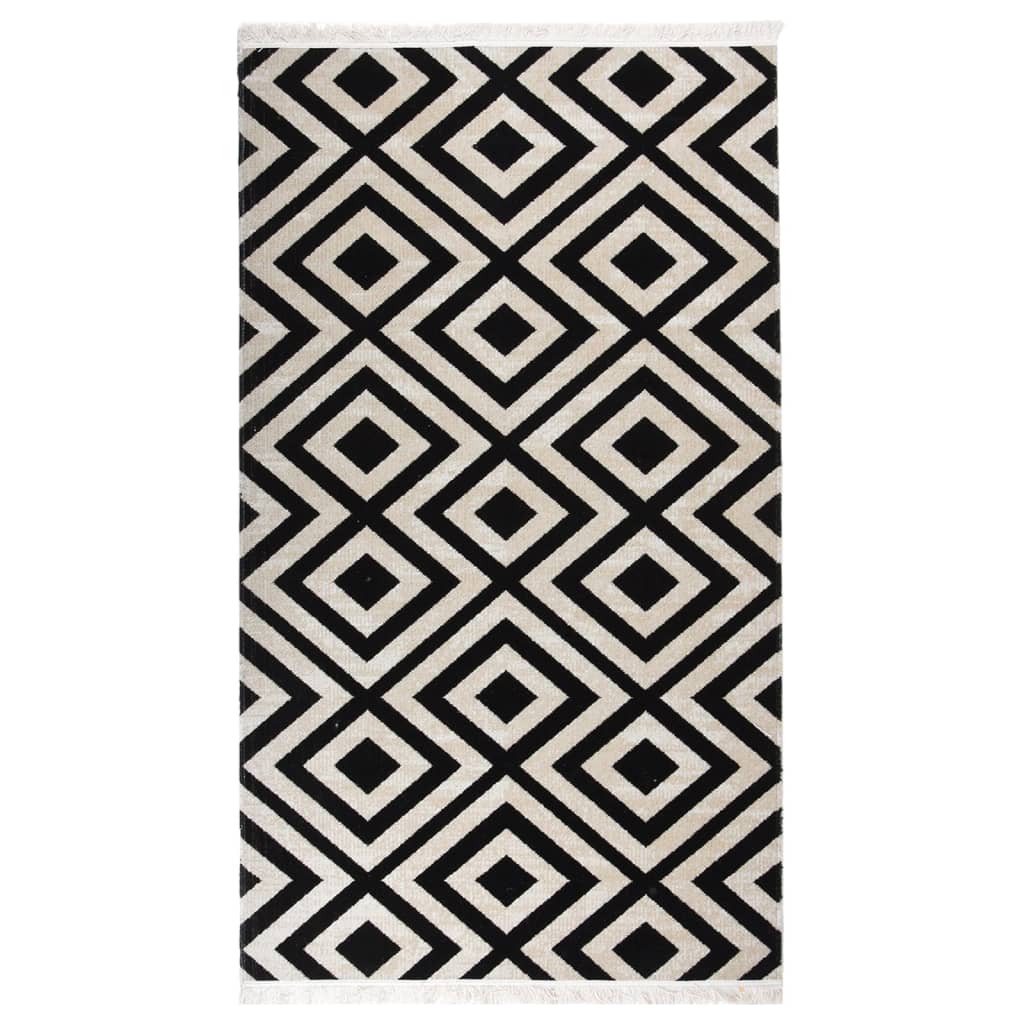 Berkfield Outdoor Rug Flatweave 115x170 cm Black and Beige
