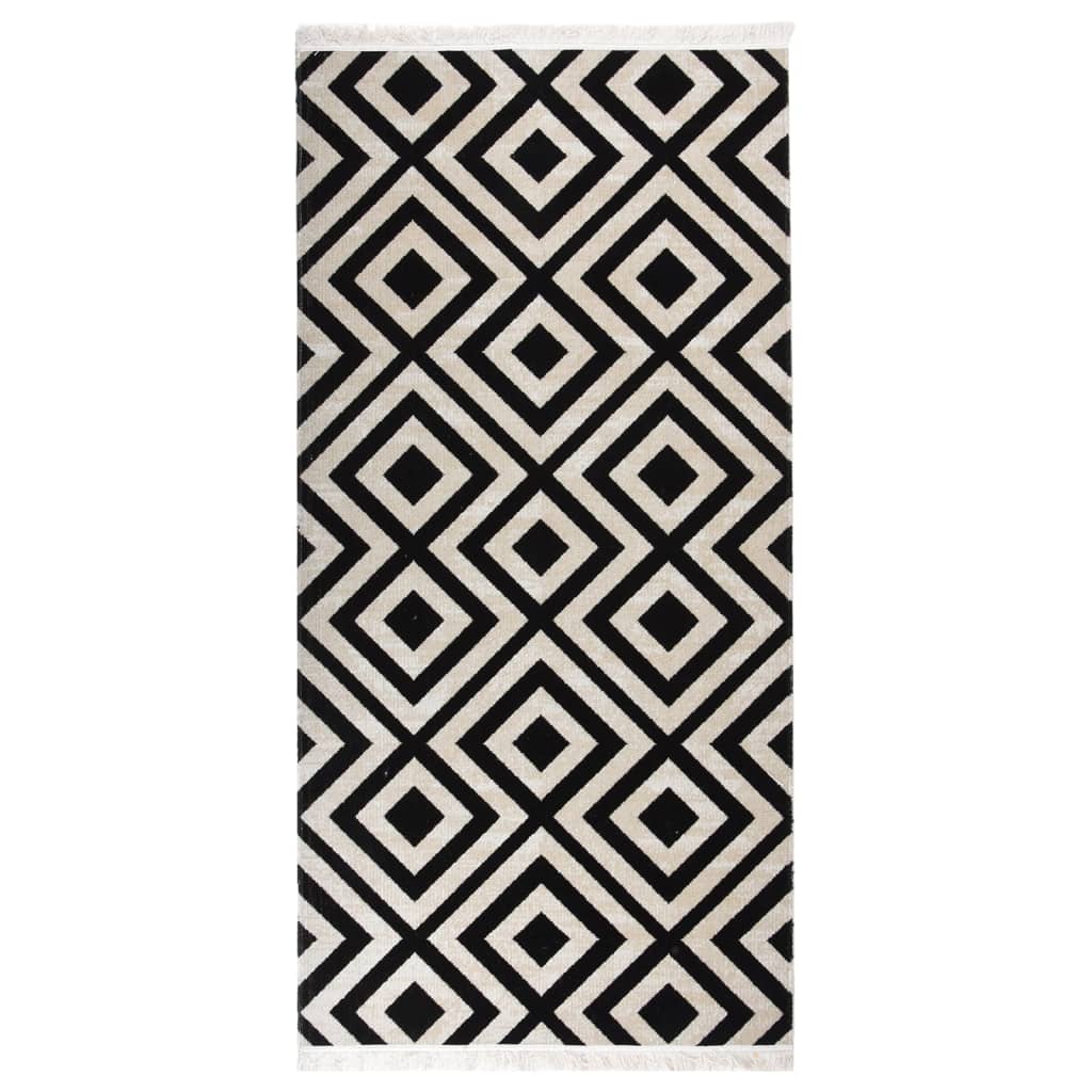 Berkfield Outdoor Rug Flatweave 100x200 cm Black and Beige