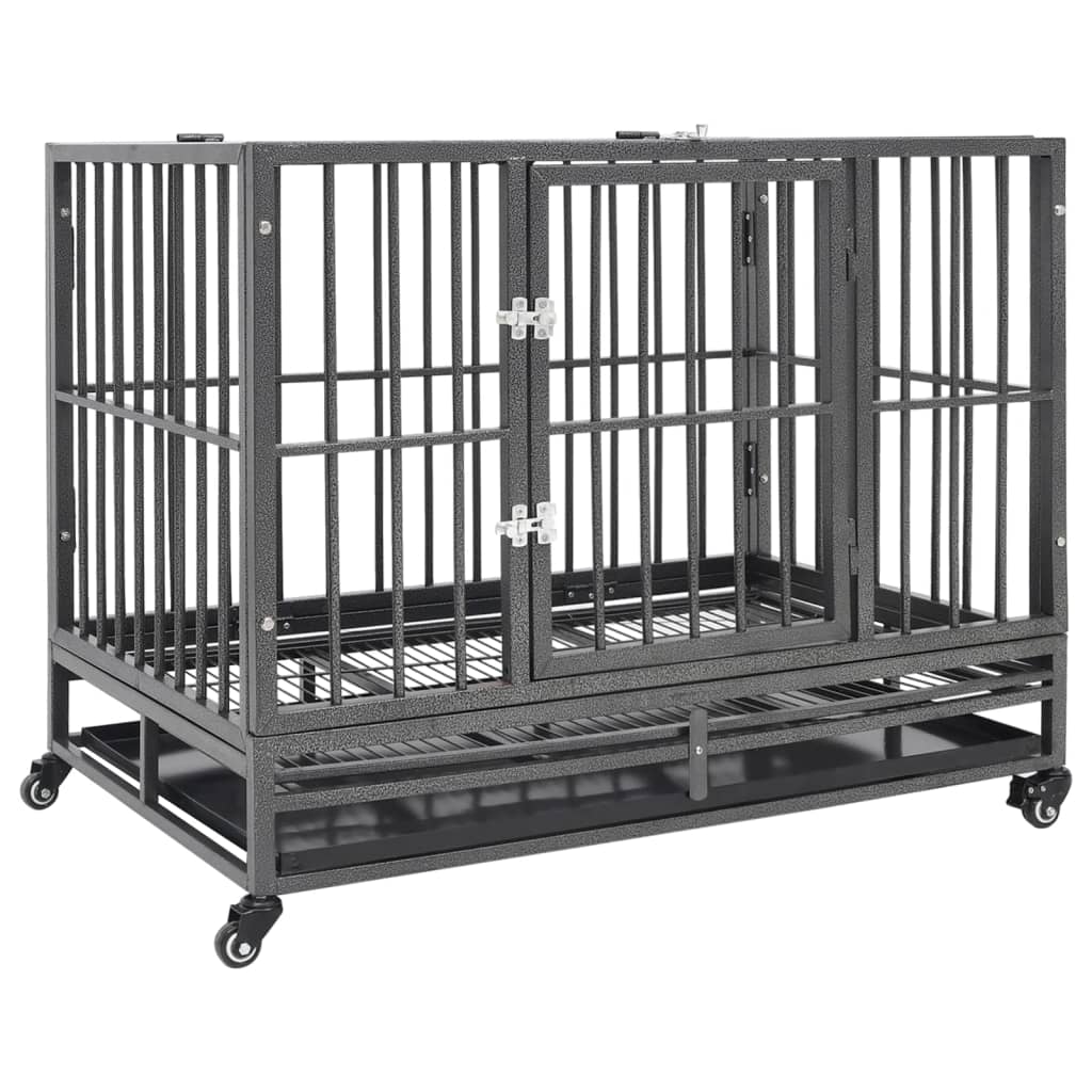 Berkfield Dog Cage with Wheels Steel 102x72x85 cm