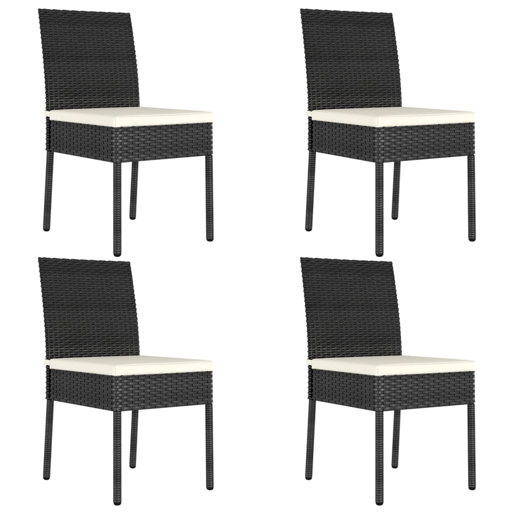 Berkfield Garden Dining Chairs 4 pcs Poly Rattan Black
