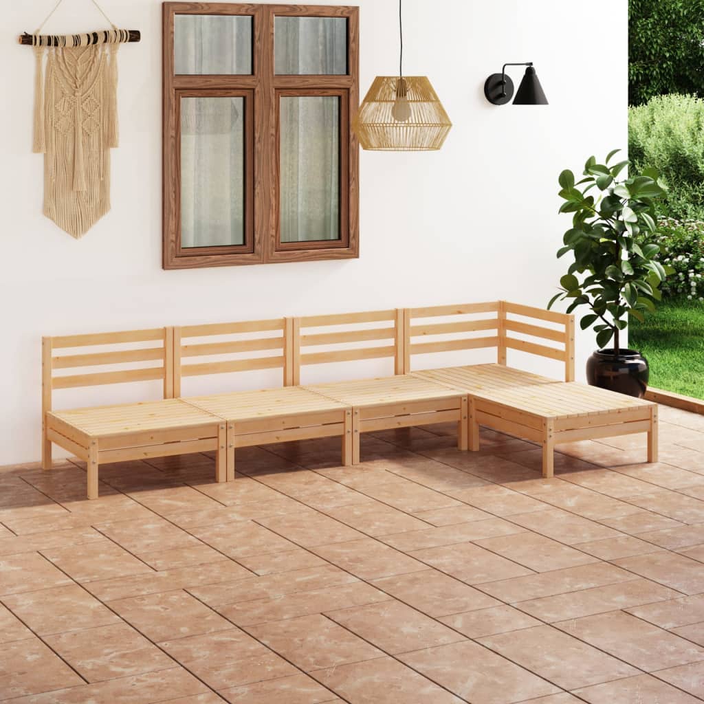 Berkfield 5 Piece Garden Lounge Set Solid Pinewood