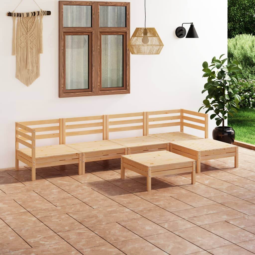 Berkfield 6 Piece Garden Lounge Set Solid Pinewood