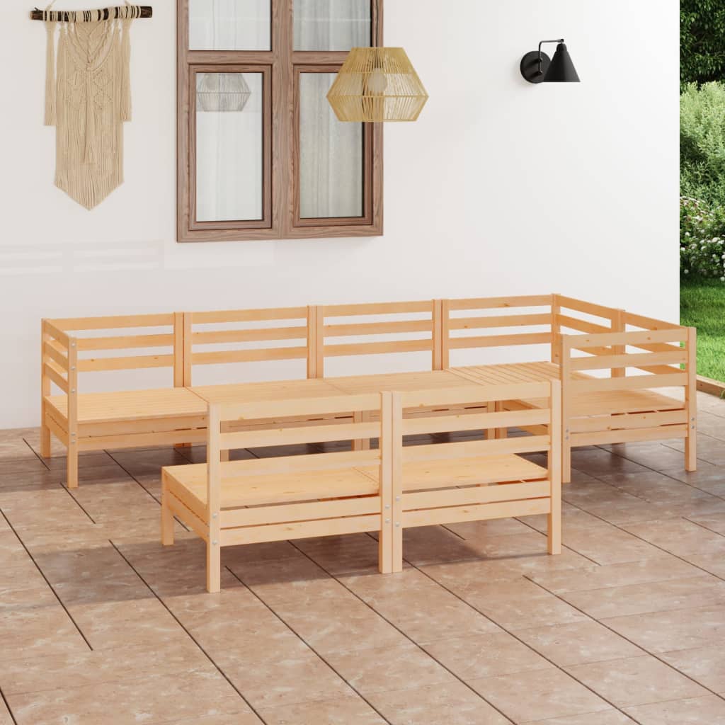 Berkfield 7 Piece Garden Lounge Set Solid Pinewood
