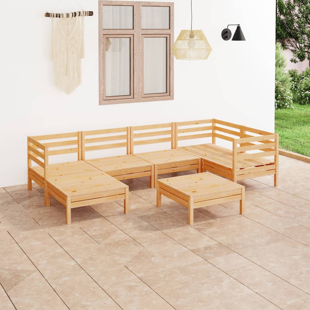 Berkfield 7 Piece Garden Lounge Set Solid Wood Pine