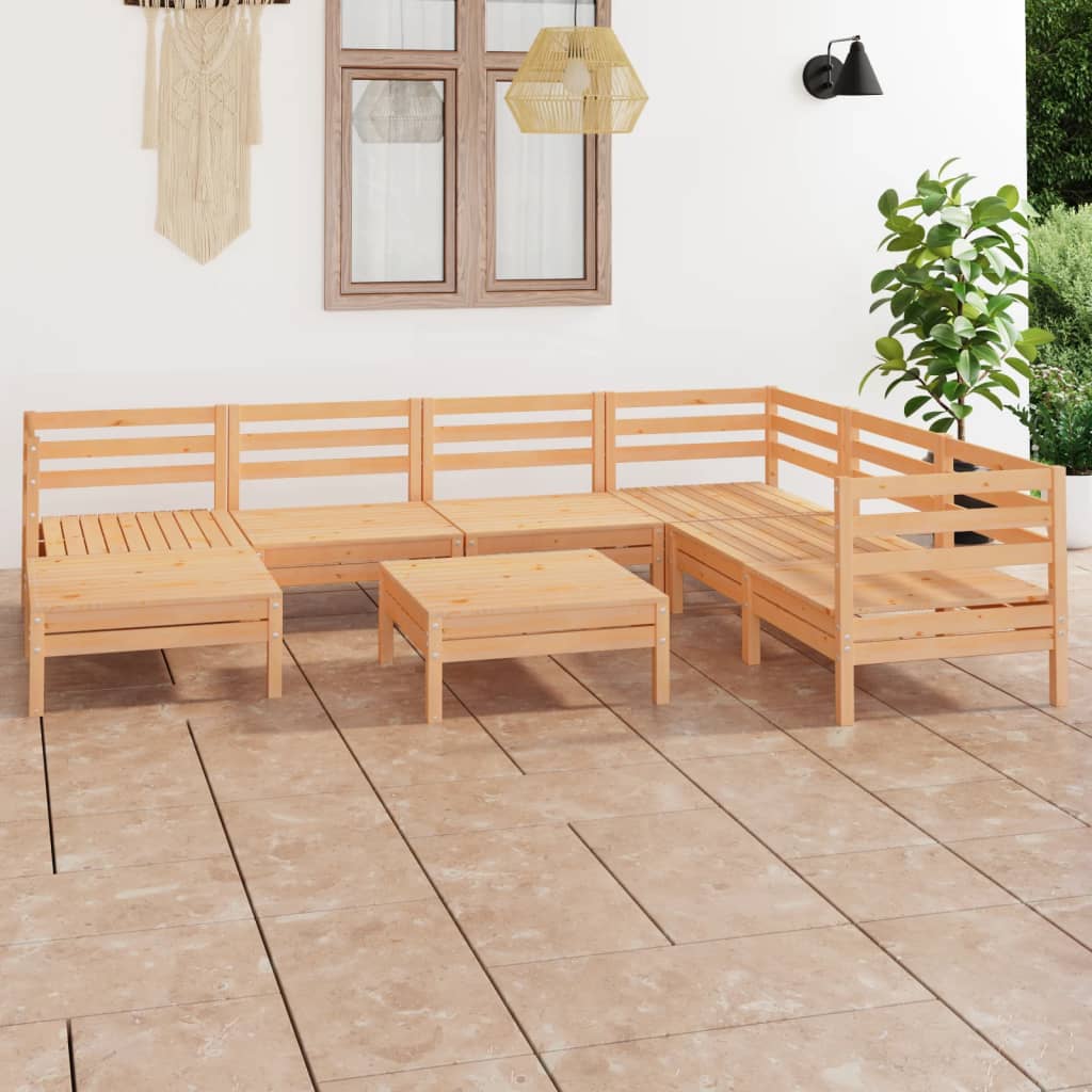 Berkfield 8 Piece Garden Lounge Set Solid Wood Pine