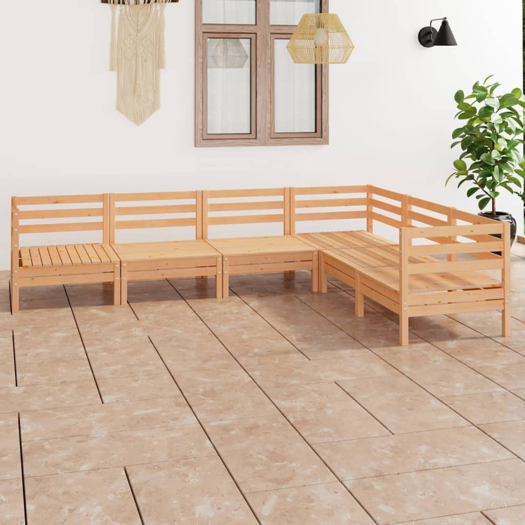 Berkfield 6 Piece Garden Lounge Set Solid Wood Pine