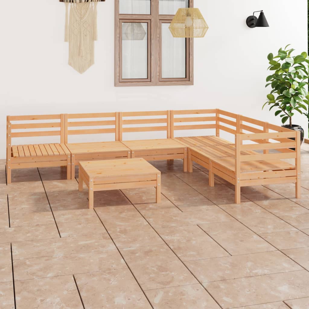 Berkfield 7 Piece Garden Lounge Set Solid Wood Pine