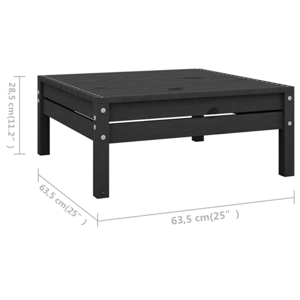 Berkfield 9 Piece Garden Lounge Set Solid Wood Pine Black