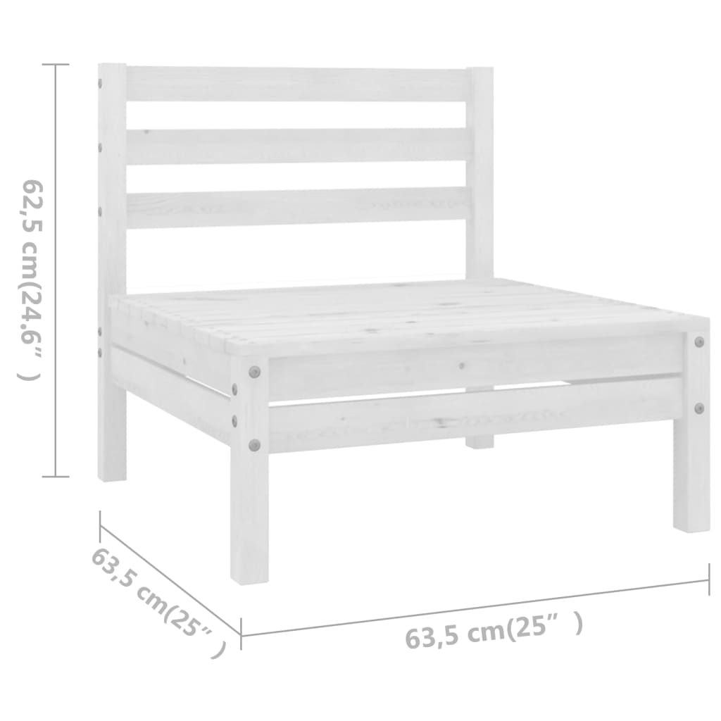 Berkfield 10 Piece Garden Lounge Set Solid Wood Pine White