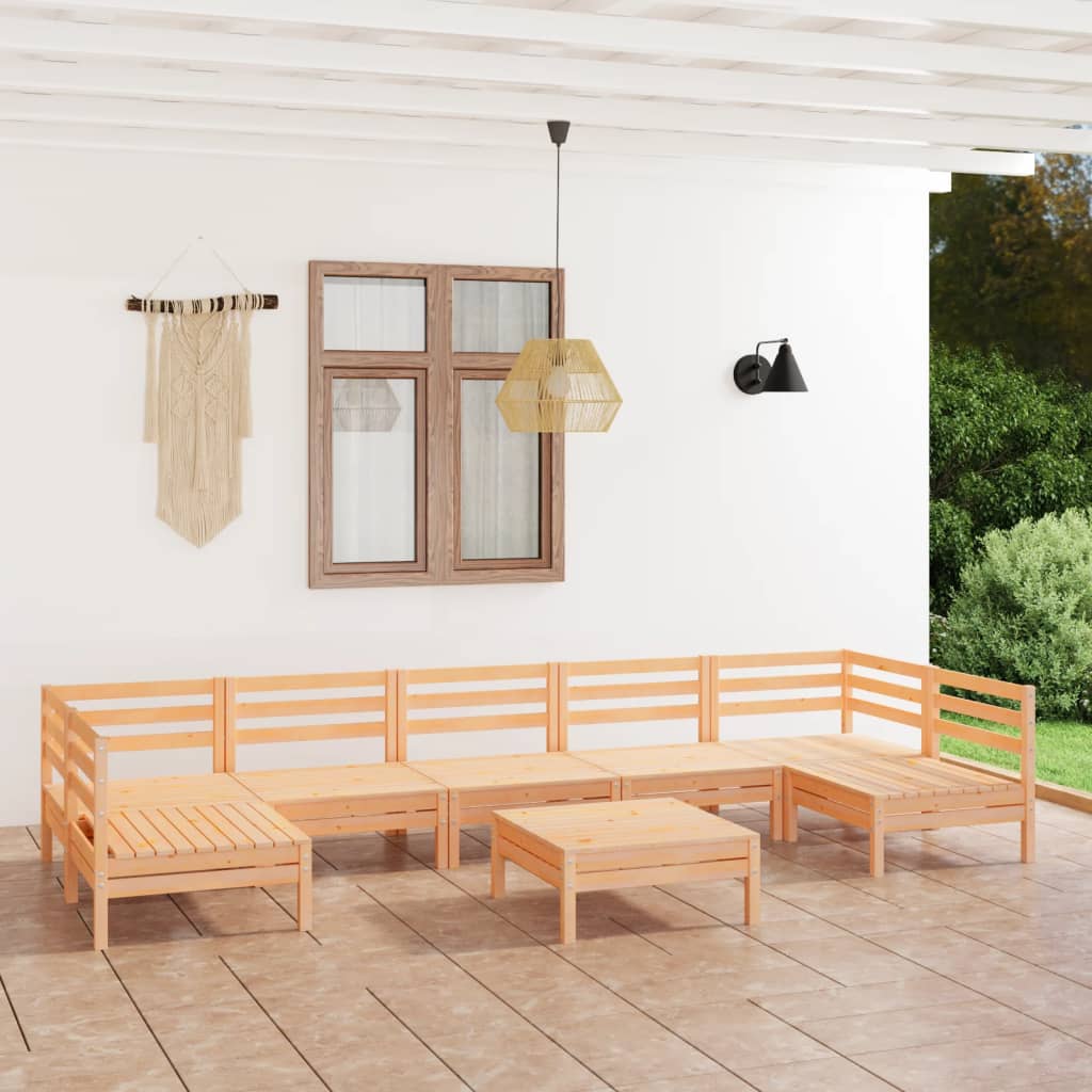 Berkfield 8 Piece Garden Lounge Set Solid Wood Pine