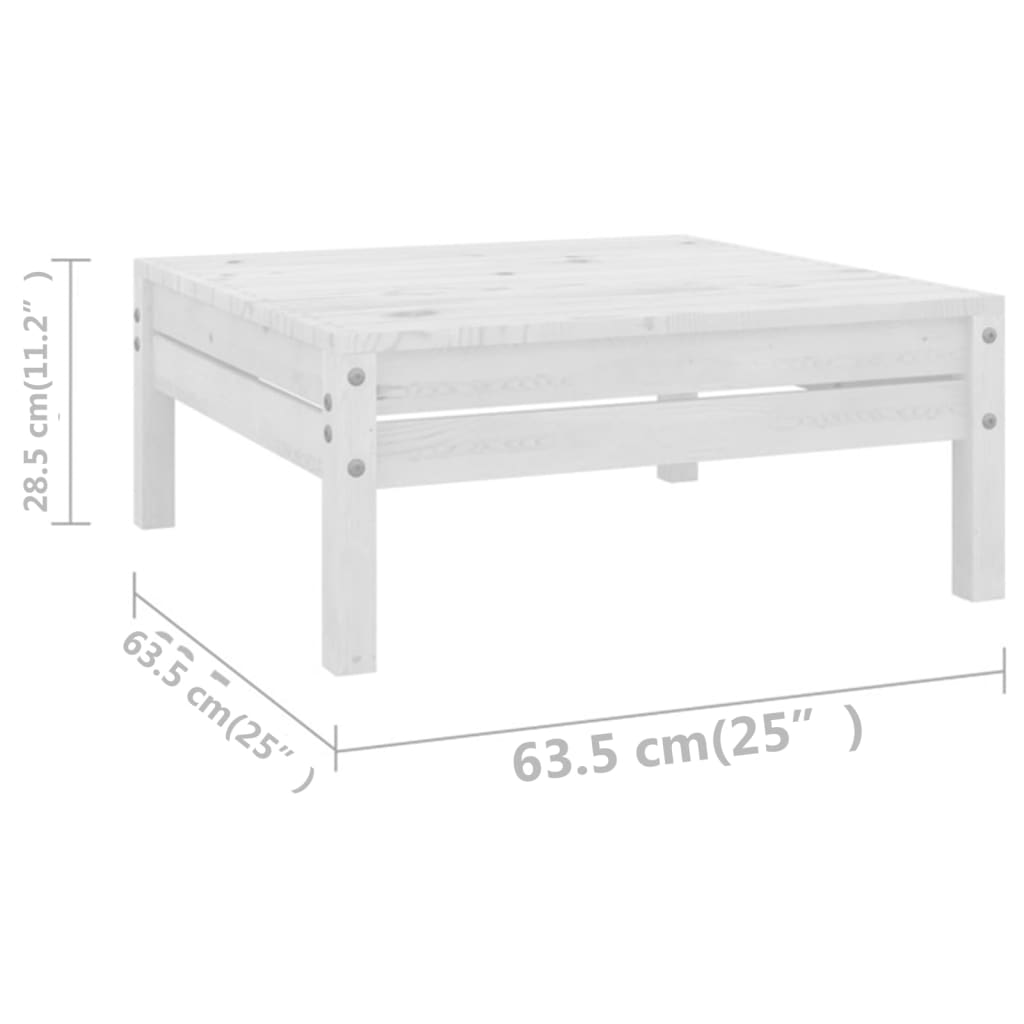 Berkfield 11 Piece Garden Lounge Set White Solid Wood Pine