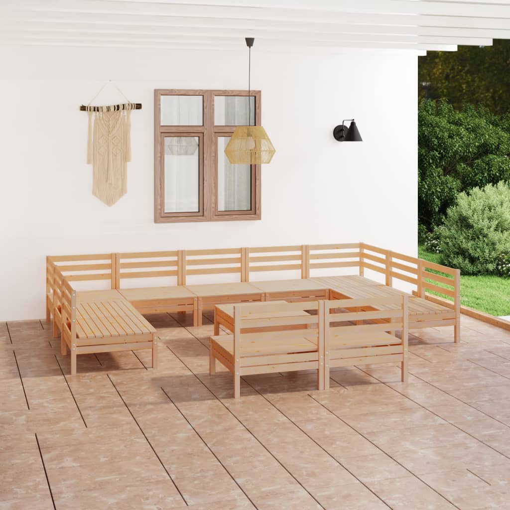 Berkfield 12 Piece Garden Lounge Set Solid Wood Pine