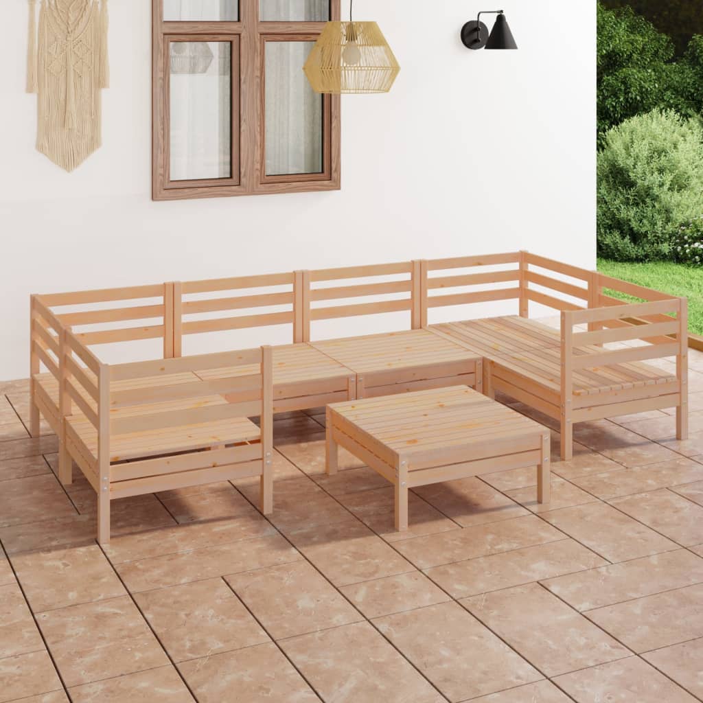 Berkfield 7 Piece Garden Lounge Set Solid Wood Pine