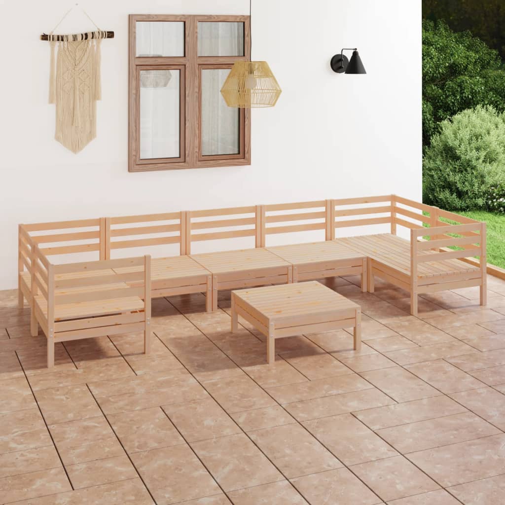 Berkfield 8 Piece Garden Lounge Set Solid Wood Pine