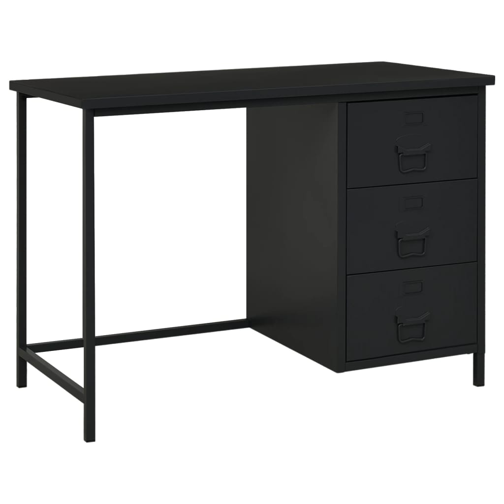 Berkfield Industrial Desk with Drawers Black 105x52x75 cm Steel