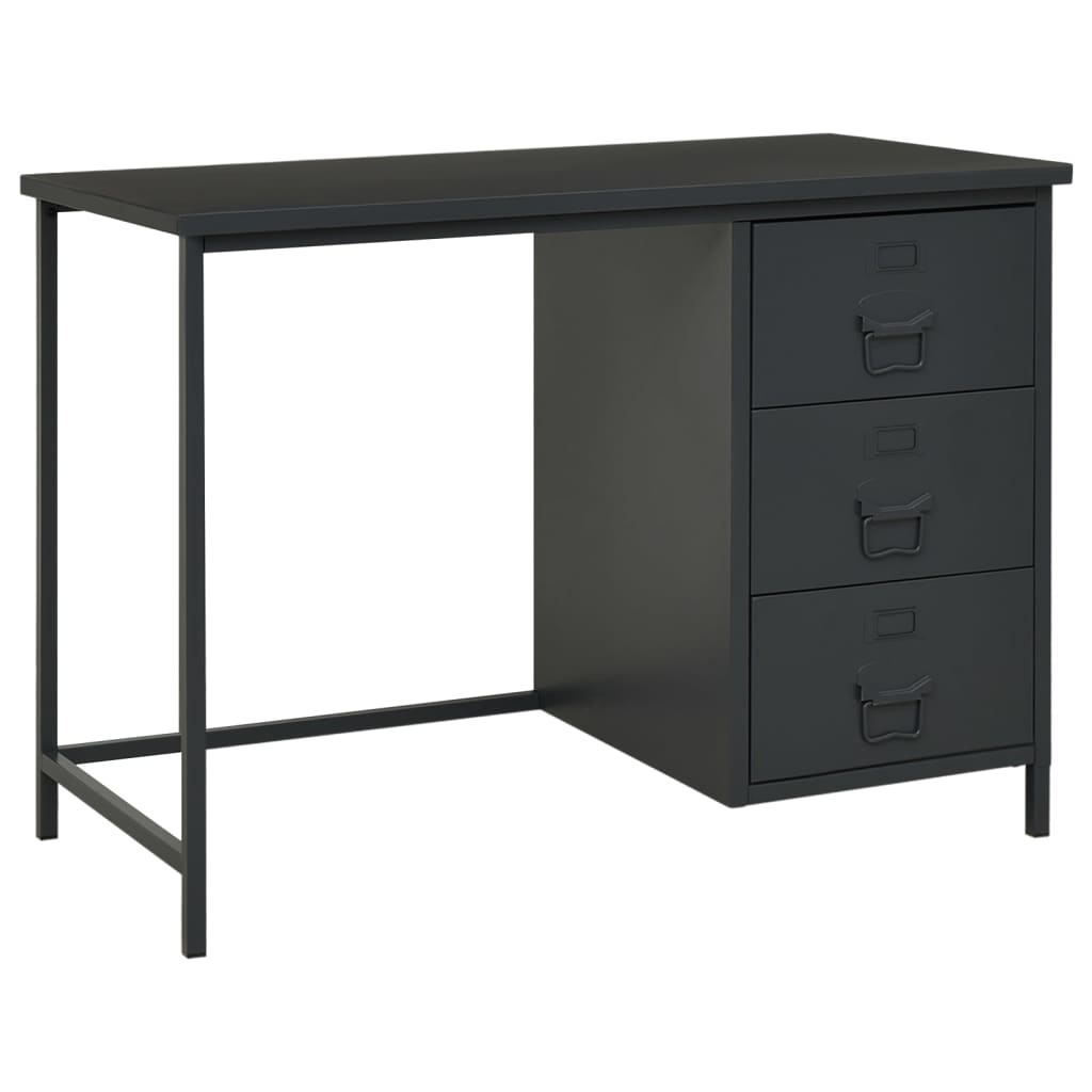Berkfield Industrial Desk with Drawers Anthracite 105x52x75 cm Steel