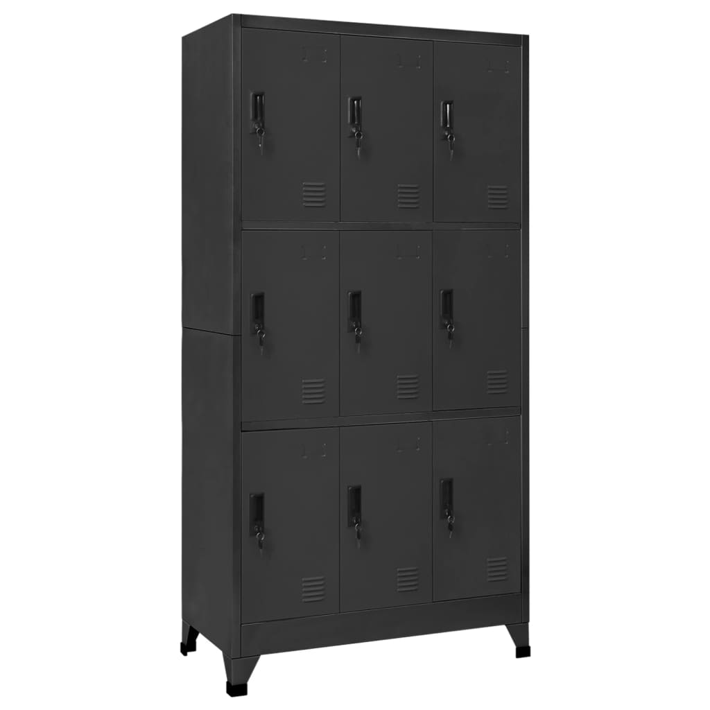 Berkfield Locker Cabinet Anthracite 90x45x180 cm Steel