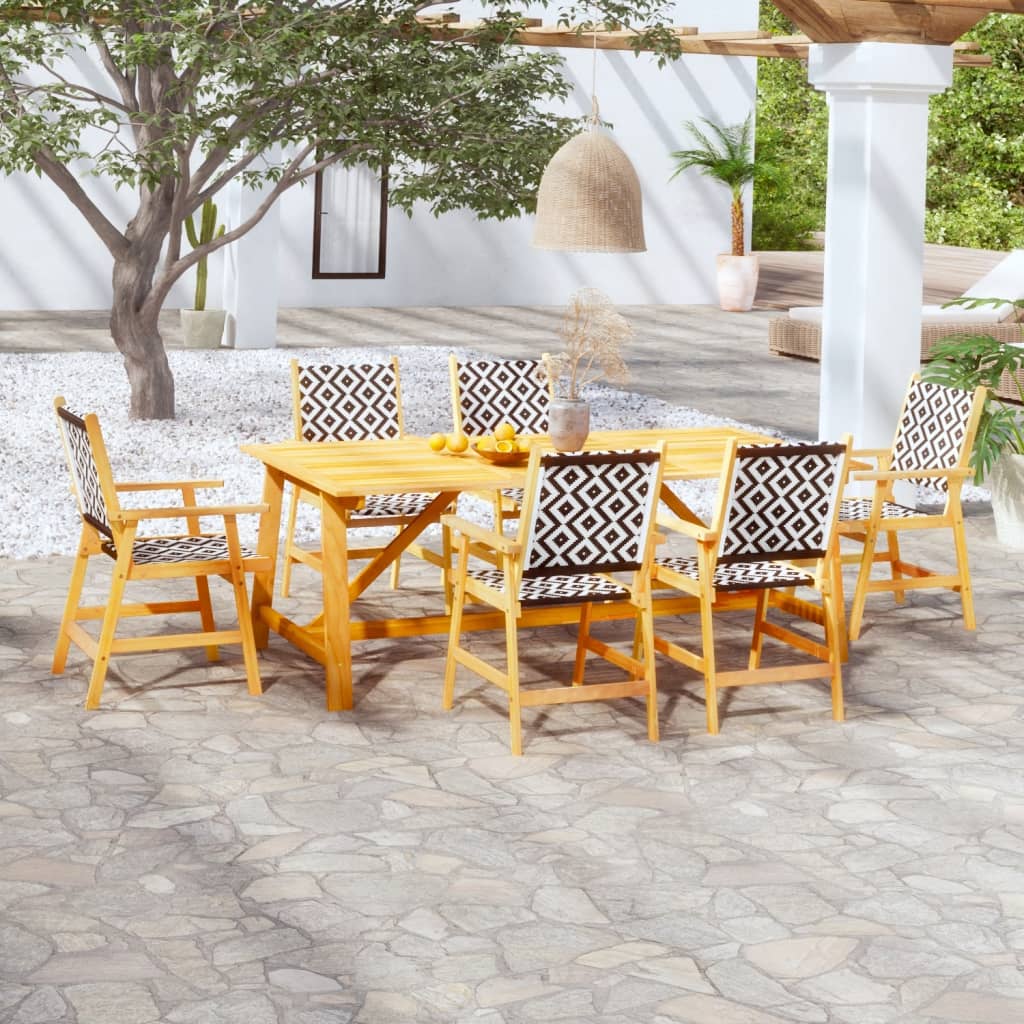 Berkfield 7 Piece Garden Dining Set Solid Acacia Wood