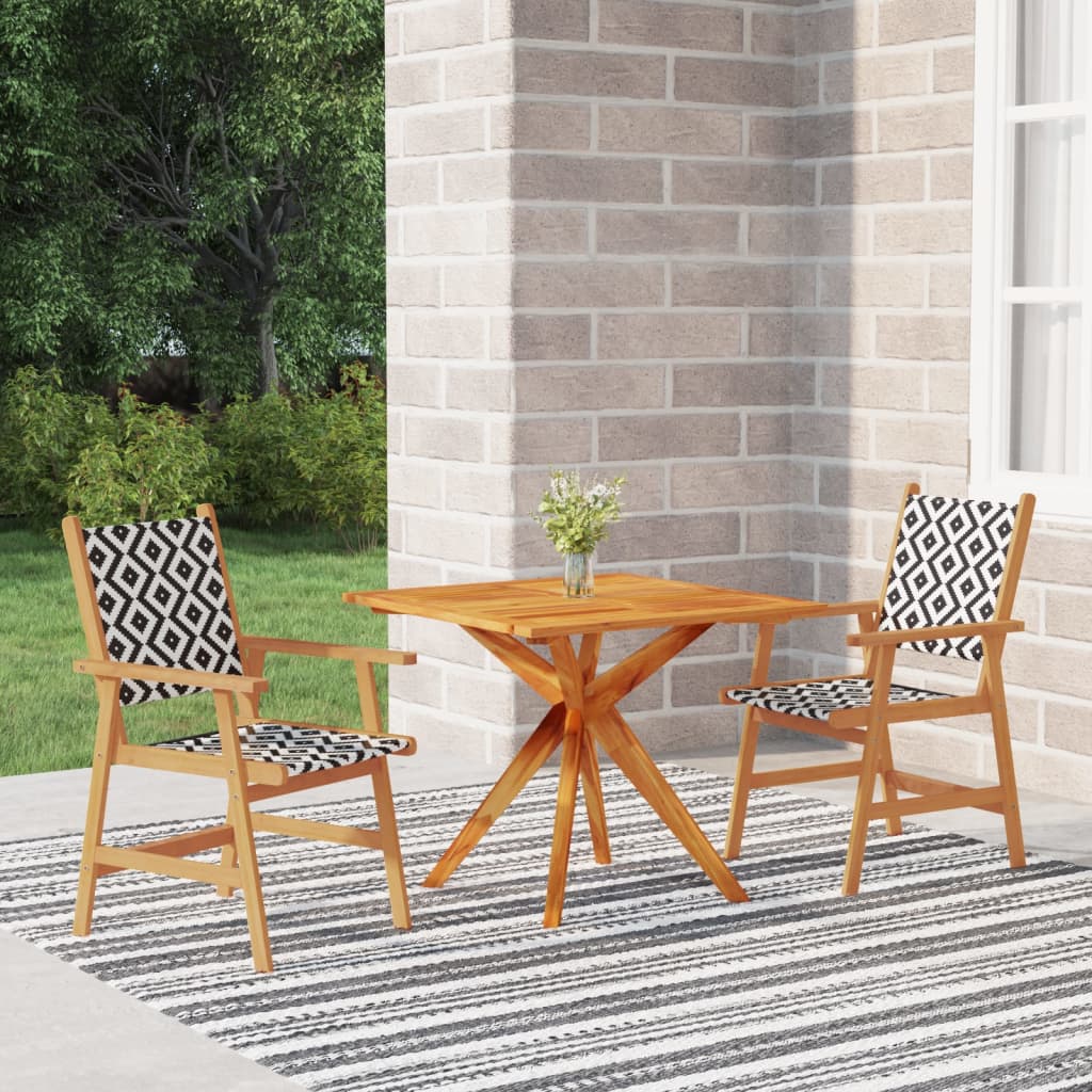 Berkfield 3 Piece Garden Dining Set Solid Wood Acacia