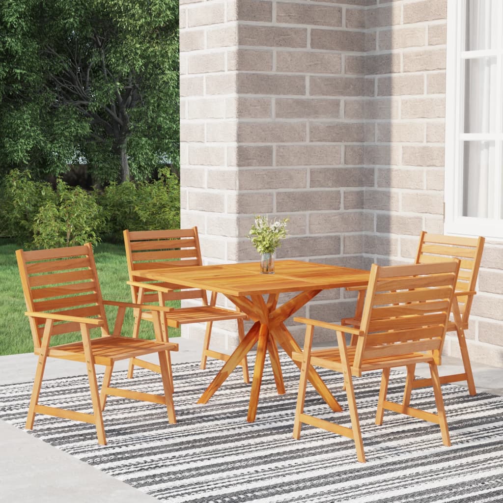 Berkfield 5 Piece Garden Dining Set Solid Wood Acacia