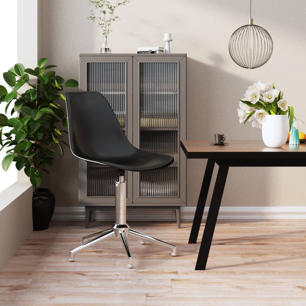 Berkfield Swivel Dining Chair Black PP