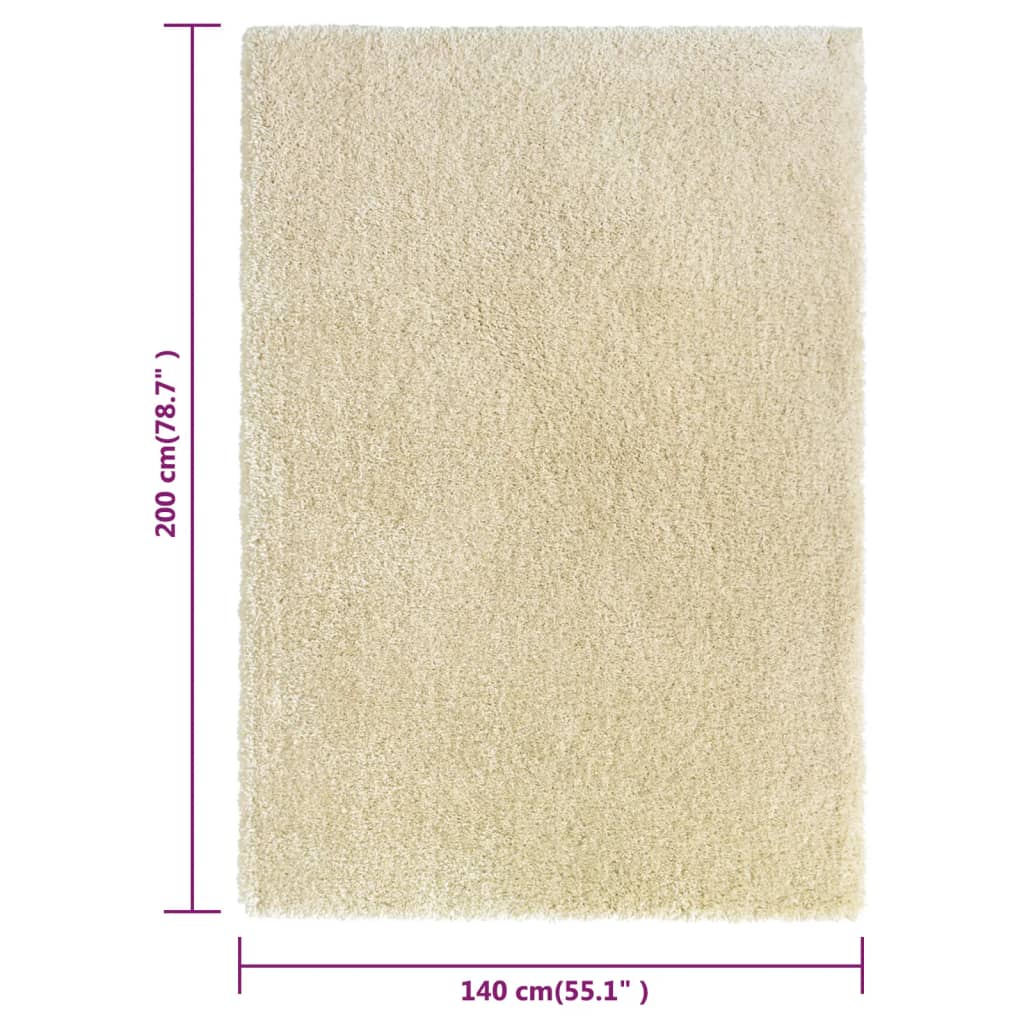 Berkfield High Pile Shaggy Rug Beige 140x200 cm 50 mm