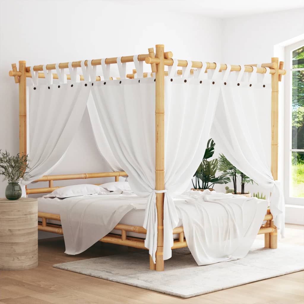 Berkfield Canopy Bed 160x200 cm Bamboo