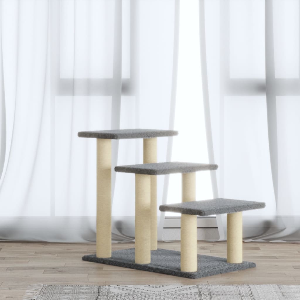Berkfield Cat Tree with Sisal Scratching Posts Light Grey 50.5 cm