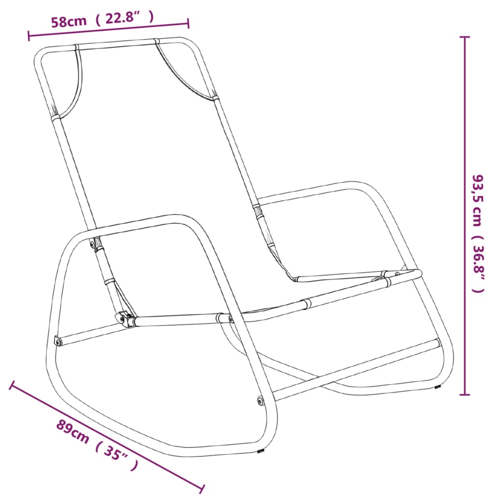 Berkfield Rocking Sun Loungers 2 pcs Black Steel and Textilene