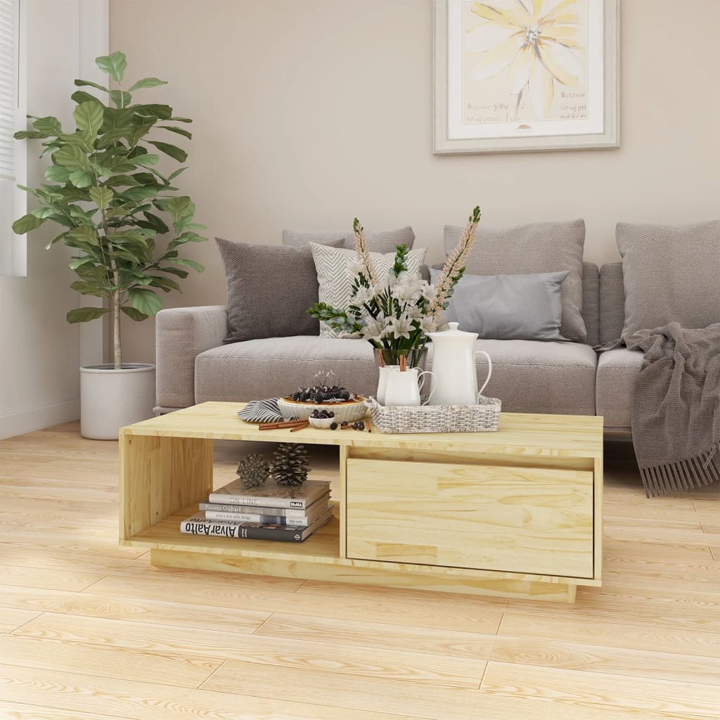 Berkfield Coffee Table 110x50x33.5 cm Solid Pinewood